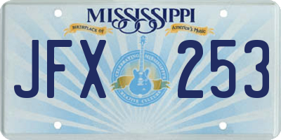 MS license plate JFX253