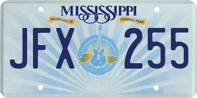 MS license plate JFX255