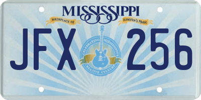 MS license plate JFX256