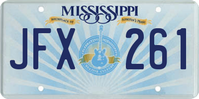 MS license plate JFX261