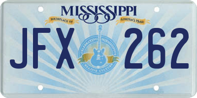 MS license plate JFX262