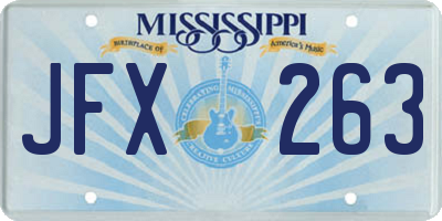 MS license plate JFX263