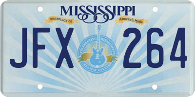 MS license plate JFX264