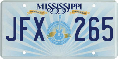 MS license plate JFX265