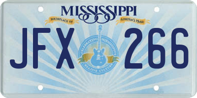 MS license plate JFX266