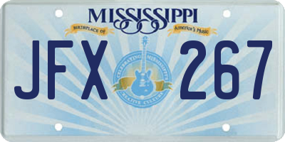 MS license plate JFX267