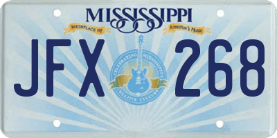 MS license plate JFX268