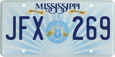 MS license plate JFX269