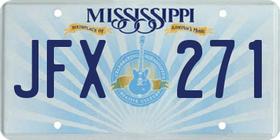 MS license plate JFX271