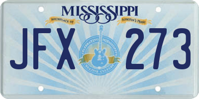 MS license plate JFX273