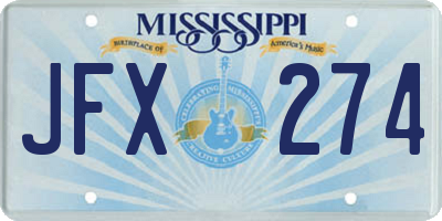 MS license plate JFX274