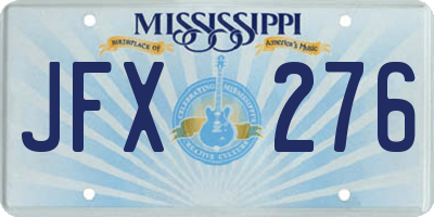 MS license plate JFX276