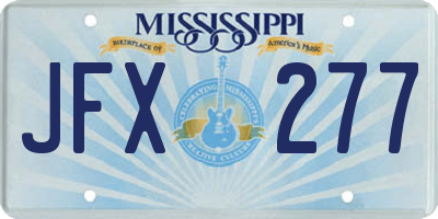 MS license plate JFX277