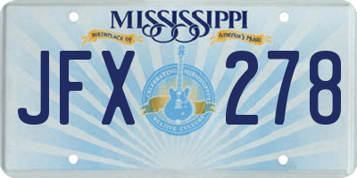 MS license plate JFX278