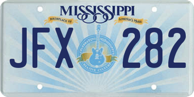 MS license plate JFX282
