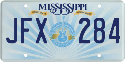 MS license plate JFX284