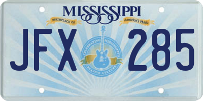 MS license plate JFX285