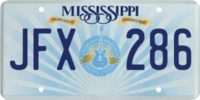 MS license plate JFX286