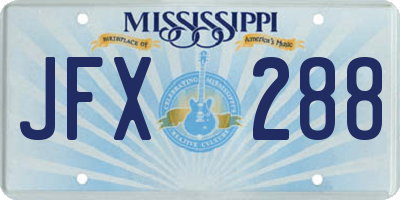 MS license plate JFX288
