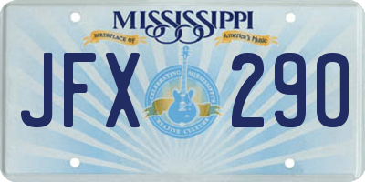 MS license plate JFX290