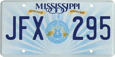 MS license plate JFX295