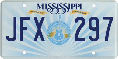 MS license plate JFX297
