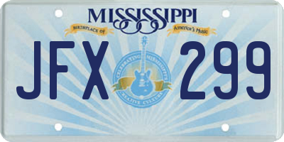 MS license plate JFX299