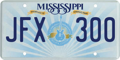 MS license plate JFX300