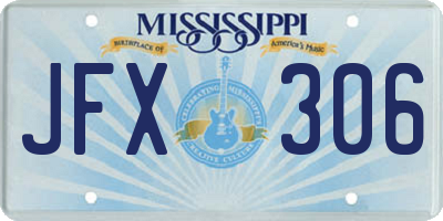 MS license plate JFX306