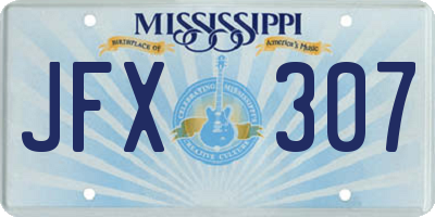 MS license plate JFX307