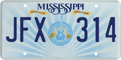 MS license plate JFX314