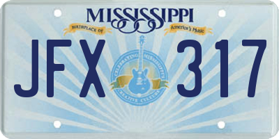 MS license plate JFX317