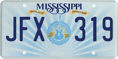 MS license plate JFX319