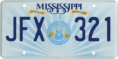 MS license plate JFX321