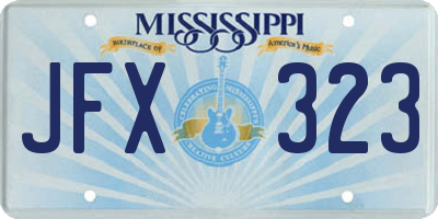 MS license plate JFX323