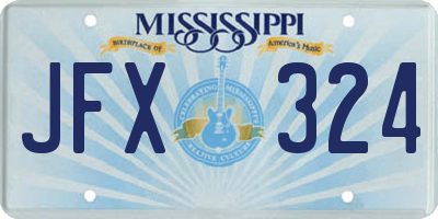MS license plate JFX324
