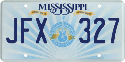 MS license plate JFX327