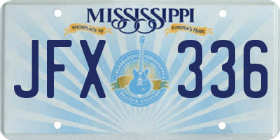 MS license plate JFX336