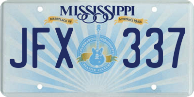 MS license plate JFX337