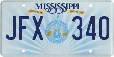 MS license plate JFX340
