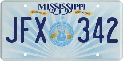 MS license plate JFX342