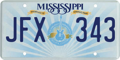 MS license plate JFX343