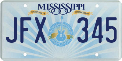 MS license plate JFX345