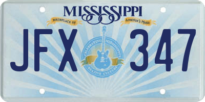 MS license plate JFX347