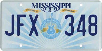 MS license plate JFX348