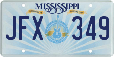 MS license plate JFX349