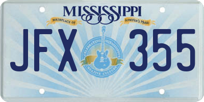 MS license plate JFX355