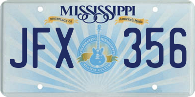 MS license plate JFX356