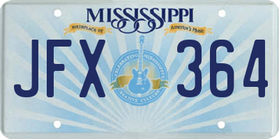MS license plate JFX364