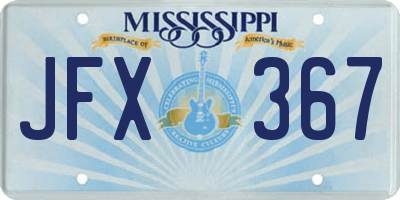 MS license plate JFX367
